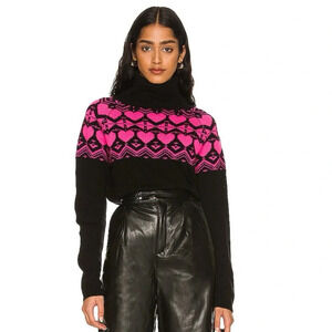 Generation Love Colorado Heart Turtleneck Sweater Pink & Black